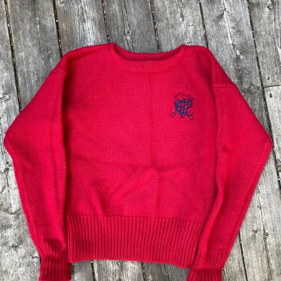 Vintage Polo Ralph Lauren Scribble RLPC Mens Sz M Wool Sweater Size Heavyweight - Picture 5 of 7
